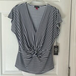 Blue and White Stripe Vince Camuto Top Size Medium